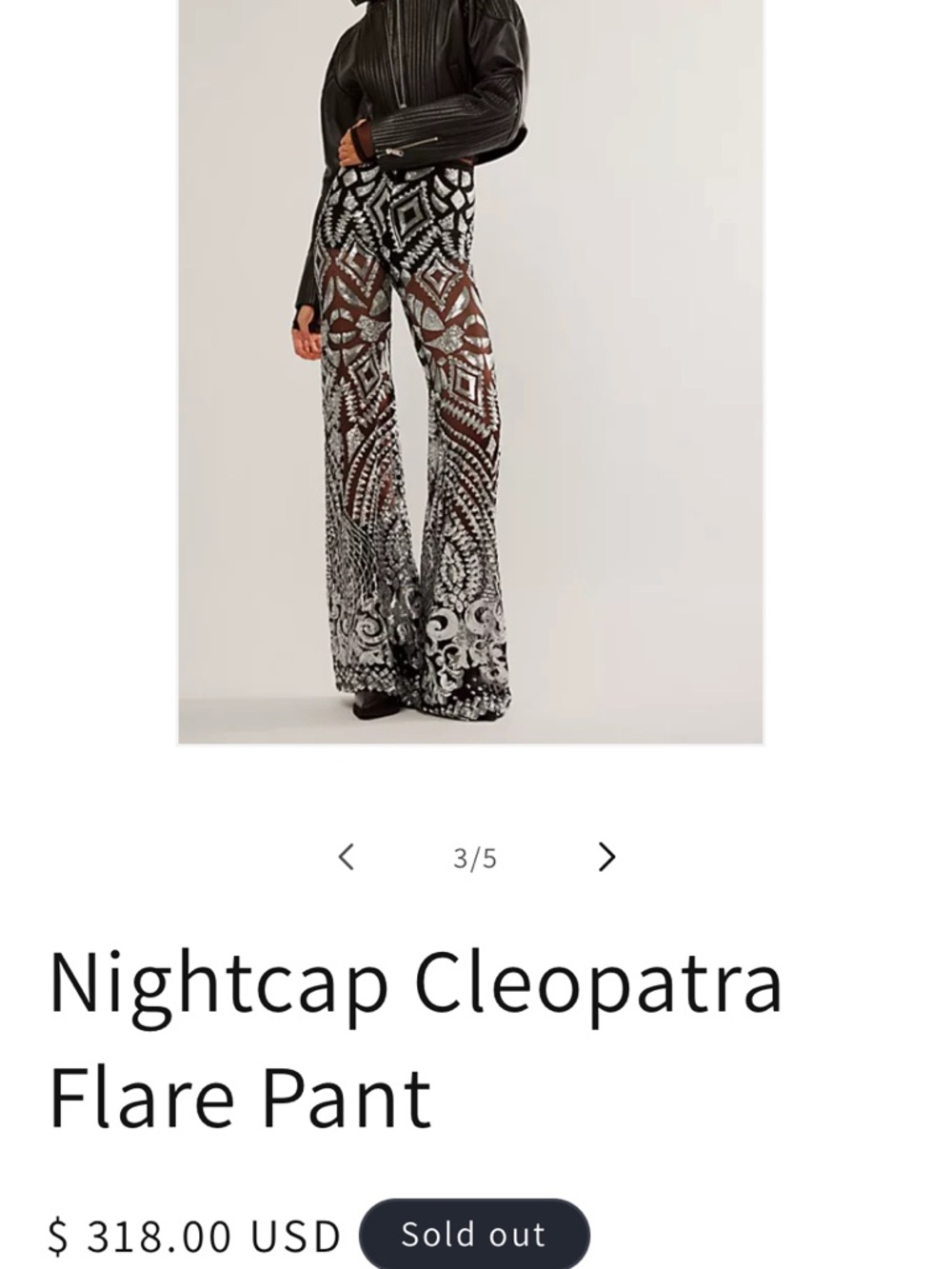 Nightcap Black & Silver cleopatra pants sold out online - Picture 8 of 10